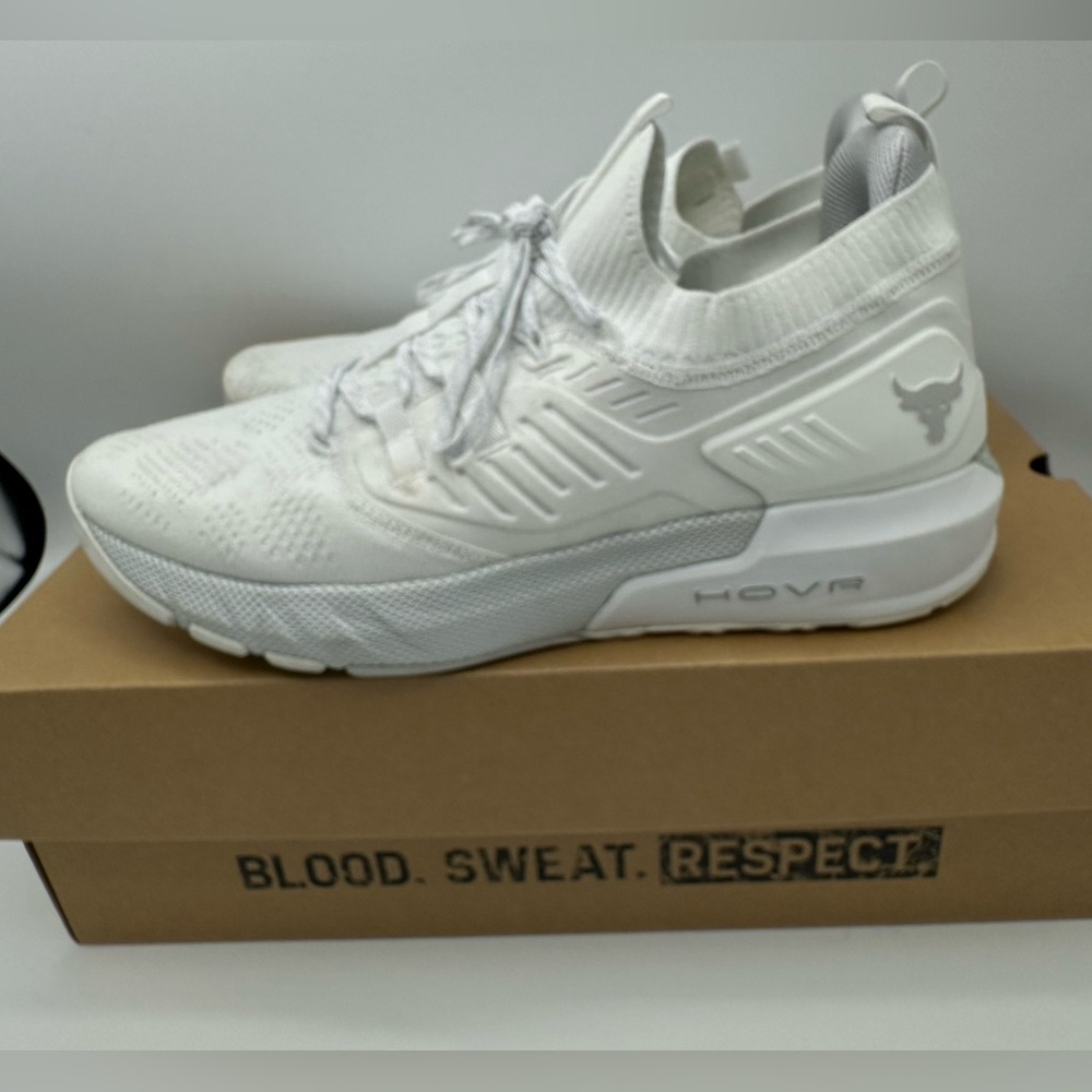 Men’s White Under Armour Project Rock 3 Sz 14 Sneakers